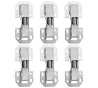 CLISPEED 6pcs Wardrobe Hinge Furniture Hinge Door Accessory Silver Cold Rolled Steel with Mute Effect and Good Toughness for Cabinet Door