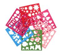 CLISPEED 6pcs Woolen Felting Applique DIY Molds Felting Starter Molds Lovely Pattern Needle DIY for Embroidery Shaping and Wool Applique Kits