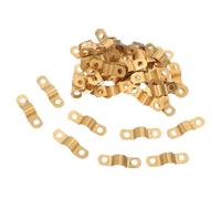 CLISPEED 70pcs Copper Pipe Strap Clamp for Refrigerator Evaporator, Heavy Duty Metal 2-Hole Tube Clip 6-8mm, U-Shaped Pipe Support Brackets for Plumbing Fixing