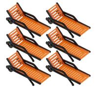 CLISPEED 75 Scale Miniature Beach Chair Model Set Plastic Mini Lounge Deck Chairs for Mini House Decoration for DIY Architectural Sand Table