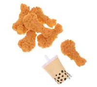 CLISPEED 7pcs Decorative Hair Clip Fake Milk Tea Hairpins Pvc Realistic Fried Chicken Leg Shape for Women Kitchen Decorations Home Decor Photography Props Random Color