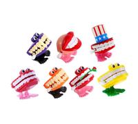 CLISPEED 7pcs Funny Clockwork Toy White Teeth Toys Boys and Girls Portable Wind-up for Easter Boy Girl Plaything Random Style