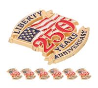 CLISPEED 7pcs Souvenir Pin American Flag Ribbon Lapel Pin Elegant Alloy Enamel Patriotic Commemorative Souvenir Lasting Keepsake Collectors Events 2026 Independence Day 250th Anniversary