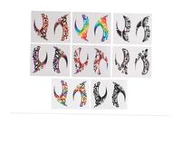 CLISPEED 8 Pairs Self-adhesive Eye Makeup Stickers Eyeshadow Paste Face Decoration Temporary Eyeliner Stencils for Party Halloween Festival Use
