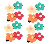 CLISPEED 8 Pcs Flower Hair Clips Lightweight Plastic Resin Mini Clips with Lovely Flower Design Assorted Colours for Little Girls and Toddlers Holding Hair Securely