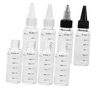 CLISPEED 8 pcs Transparent Squeeze Bottles with Lid Graduated Essential Oil Dispensers for Precise Filling and Leak Hair Oiling Kitchen and DIY Use