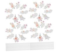 CLISPEED 80pcs Artificial Wildflower Cake Toppers Floral Birthday Cupcake Picks for Wedding Anniversary Decorations Easy to Insert Reusable Cake Decorations for Party Celebrations