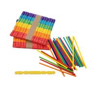 CLISPEED 80pcs Colored Ice Cream Sticks Wooden DIY Craft Sticks Lightweight for Handmade Projects and Wedding Props