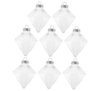 CLISPEED 8pcs Christmas Fillable Ball Ornaments Plastic Xmas Tree Hanging Decorations for Festive Party Decor with Unique Diamond Shape Design