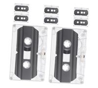 CLISPEED 8pcs Clear Blank Cassette Tape for Audio Recording Portable Transparent Case for DIY Retro Party Messages Music and Speech for Teaching and Voice Recording