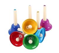 CLISPEED 8pcs Colorful Clear Sound Handbells Educational Percussion Instrument for Early Childhood Teaching Kindergarten Students Tone Multi Purpose