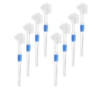 CLISPEED 8pcs Dual-Headed Soft Denture Brush for Elderly - Professional Retainer Cleaning Toothbrush Kit with Extra Strong Bristles, Multi-Purpose Oral Care Tool for False Teeth and