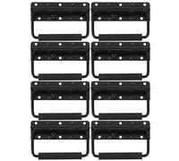 CLISPEED 8pcs Foldable Iron Spring Loaded Handles with Ergonomic Design and Comfortable Grip, Recessed Metal Pull Handles for Toolbox and Equipment Cases, for Home and Office Use