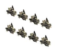 CLISPEED 8pcs Halloween Witch Hat Brooch Pins with Cat Design Black Alloy Lapel Badge for Women and Easy to Attach Halloween Brooches for Backpacks Clothing Hats Bags Festive Jewelry
