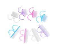 CLISPEED 8pcs Handle Nail Brushes with Ergonomic Grip Soft Bristles Nail Dust Remover for Precise Cleaning Plastic Fingernail Scrubbing Tools Travel-friendly Manicure Supplies