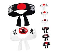 CLISPEED 8pcs Japanese Samurai Headband Versatile Karate Sports Bandana Durable Craft for Cooking Costumes Individual Expression