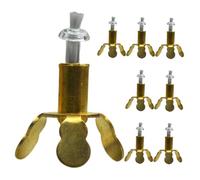 CLISPEED 8pcs Large Gold Tripod Oil Lamp Wick Holders for Temple Pray Sturdy Copper Wick Rack for Buddha Oil Lamps Stable and Versatile Stand Compatible with Various Kerosenes