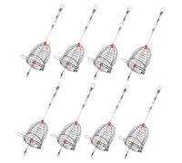 CLISPEED 8pcs Large Stainless Steel Fishing Bait Cage Traps for Eels Crabs Lobsters Small Fish Shrimp Outdoor Carp Fishing Gear with Ample Capacity for Extended Use