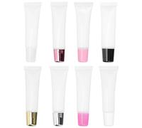 CLISPEED 8pcs Lip Gloss Tubes 15ml Plastic Empty Mini Lipstick Bottles with Wand, Assorted Colours, Practical and Convenient for Everyday Makeup and Travel