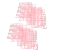 CLISPEED 8Pcs Pink Pet Cage Pads Splicing Mat for Small Animals Hamster Accessories Anti-skid Bathroom Shower Drainage Foot Cushions Material Easy to Clean and Install