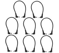 CLISPEED 8pcs Pure Copper Thickened Dc Right Angle Male Power Extension Cords Insulated Double Bend Design for Cctv LED Strips and Electronic Devices Space Saving Power Supply Extenders