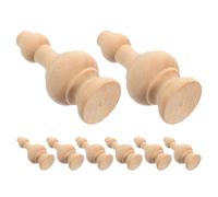 CLISPEED 8pcs Solid Wood Decorative Balusters for Staircases and Decks, 6.5x2.5cm Roman Style Newel Finials and Bed Post Accessories, Wooden Porch and Fence Post Caps