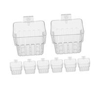 CLISPEED 8pcs Transparent Hanging Aquarium Plant Holders with Hooks Hydroponic Fish Tank Planter Cups for Wall-mounted Aquatic Plant Cultivation and Root Observation