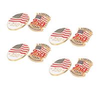 CLISPEED 8Pcs Usa 250Th Independence Day Patriotic Lapel Pin Set with American Flag Brooch Veterans Day Pins for Men Women Memorial Parade Accessories