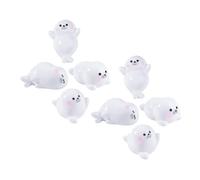 CLISPEED 8pcs Weather-resistant Mini Seal Figurines Small Resin Animals for Micro Garden Decor Charming Miniature Seal Sculptures to Enhance Moss Gardens and Outdoor Spaces