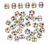 CLISPEED 90pcs Rhinestone Spacer Bead Making Number Jewelry Crafting Sparkle Diamond Faceted Colorful Ab Loose Polished Crafts Sew Freshwater Green Round Small Multicolor Silver Rhinestones