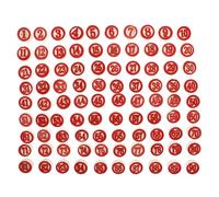 CLISPEED 90pcs Wooden Number Chess Set Double-sided Red Game Pieces for Board Games Family Gathering Educational Math Logic Accessories Numbers