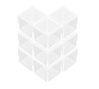 CLISPEED 9pcs Mini Square Candy Wrapping Boxes Portable Small Container with Lids Made of Ps Material, Neat and Beautiful Appearance for Candy Storage and Display