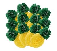 CLISPEED 9pcs Pineapple Honeycomb Ball Paper Hanging Decorations for Tropical Party Birthday Wedding Creative Fruit Craft Adornments Easy to Use Summer Luau Decor