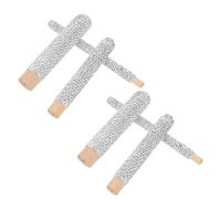 CLISPEED 9pcs Rhinestone Encrusted Wooden Makeup Brush Handles for DIY Cosmetic Brushes Chic Hand Carved Powder Eyeshadow Foundation Handles Washable Elegant Base for Unique Gifts and