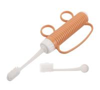 CLISPEED Adaptive Toothbrush with Long Handle and Replaceable Head for Elderly and Disabled Adults Bathroom Use with Finger Loops for Comfortable to Hold and Limited Mobility