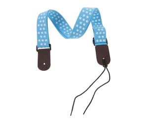 CLISPEED Adjustable Blue Pure Cotton Ukulele Strap with Leather Head Solid High-strength Material Suitable for Ukulele Players Standing Performing Essential Musical Instrument Accessory
