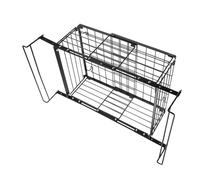 CLISPEED Adjustable Chest Freezer Organizer Basket with Foldable Handles Stackable Metal Wire Shelf for Deep Freezer Storage Hanging Shelf Basket for Cabinet and Fridge Organization Black
