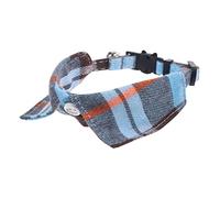 CLISPEED Adjustable Cute Cat Collar with Bell Plaid Pattern Lightweight Buckle for Kitten Daily Use and Parties Lake Blue Plaid Pet Neck Collar