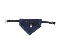 CLISPEED Adjustable Navy Small Pet Bandana Collar with Triangle Scarf, Creative Dog Cat Bib Collar for Puppies and Kittens (20-26cm)