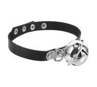 CLISPEED Adjustable Pu Leather Pet Collar with Bell for Small Puppies and Kittens, Punk Style, Reusable and Stylish Design, for Christmas Photo Shoots, 32-40cm Length