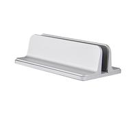 CLISPEED Adjustable Silver Laptop Stand with Scratch Resistant Pads Practical Notebook Holder with Curved Groove for Secure Storage Desk Organizer and Computer Rack