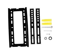 CLISPEED Adjustable Steel Tv Wall Bracket for Tvs Thick Black Wall Mount with Double Hook and Long Screw Fix Ultra Low Profile Distance Compatible LCD Stand Rack