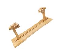 CLISPEED Adjustable Wooden Embroidery Stand with 360 Degree Rotary Feature, Khaki Iron Frame, Compatible and Square Cross Stitch Hoops, Convenient to Operate for Cross Stitch