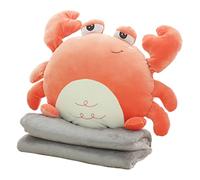 CLISPEED Adorable Crab Nap Pillow Blanket Versatile Folding Cushion for Office and Home Use Soft Skin Friendly Material Compact Cozy Throw for Year Comfort