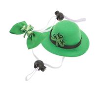 CLISPEED Adorable St Patrick's Day Pet Costume Shamrock Hat Bow Collar for Dogs and Cats Festive Irish Theme Party Outfit for Celebrations