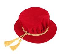 CLISPEED Adult Doctoral Graduation Tam Hat with Tassel Crimson One Size Graduation Ceremony Cap for Adults Accessory