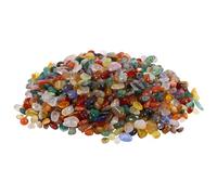 CLISPEED Agate Crystal Tumbled Stones Smooth Decorative Gravel for Terrarium and Flowerpot, Natural Varying Shapes Convenient to Decorate Aquarium Ornaments