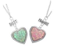 CLISPEED Alloy Heart Locket Necklace DIY Pendant for Friends Friendship Jewelry Sentimental Keepsake Accessory for Stylish Versatile Connect Necklaces