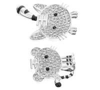 CLISPEED Alloy Tiger Charms Silver Colour for for Mobile Phone Case Accessories 2pcs Simple Design Not Easy to Deform Or Break, for Your Own Phone Case Or Keychain