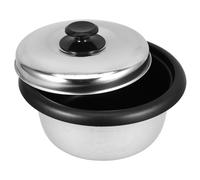 CLISPEED Aluminum Alloy Electric Cooker Inner Pot Rice Cooker Replacement Liner with Lid Thickened Non Stick Household Kitchen Gadget Portable for Home Hotel Dormitory Use Random Color